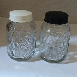 Glass Salt & Pepper Shakers Made in Indonesia w Fruit Designs